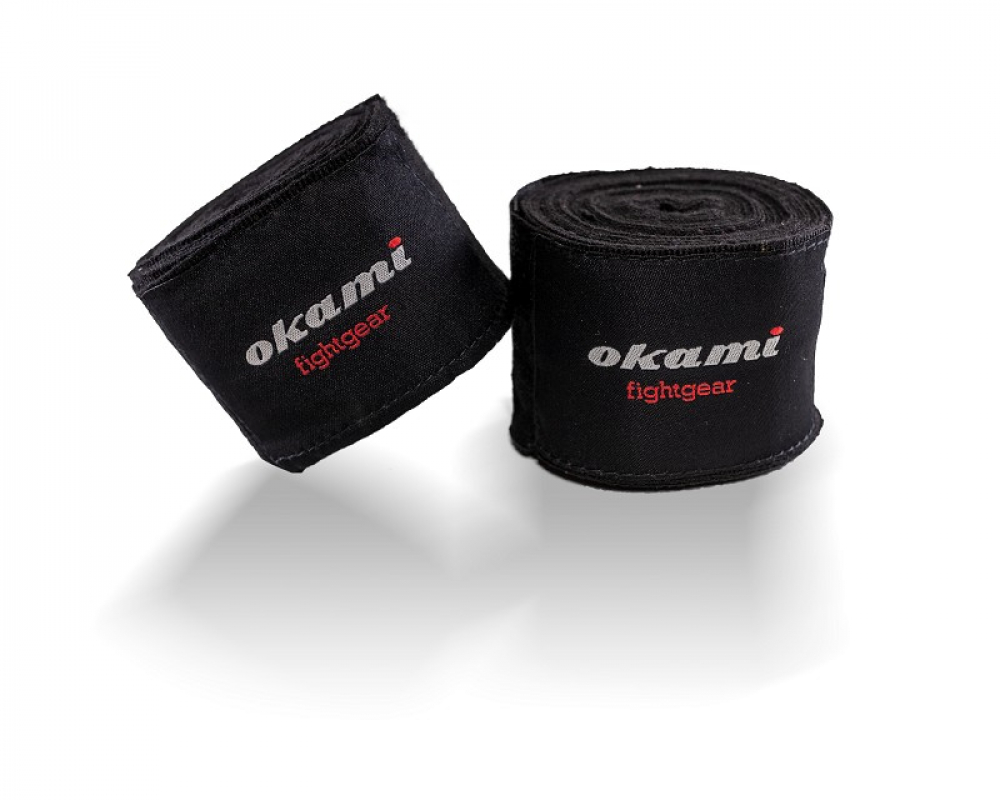 Okami fightgear Handwraps 460cm - semielastisch - schwarz