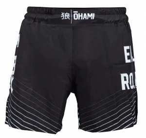 OKAMI Fight Shorts Big Kanji Black & White