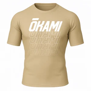 OKAMI Rashguard Logo Sand