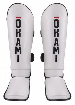 OKAMI FIGHTGEAR Shin Guards Contender V2 White / Black