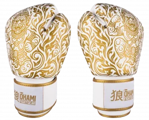 OKAMI FIGHTGEAR Boxing Gloves Hanuman White/Gold