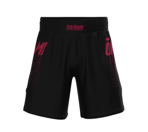OKAMI Fightgshorts Logo Black / Bordeaux