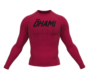 OKAMI Rashguard Logo L/S Bordeaux